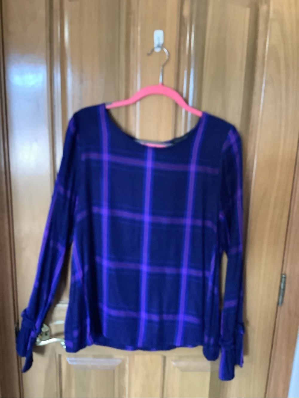 Sanctuary Purple Plaid Long-Sleeve Top